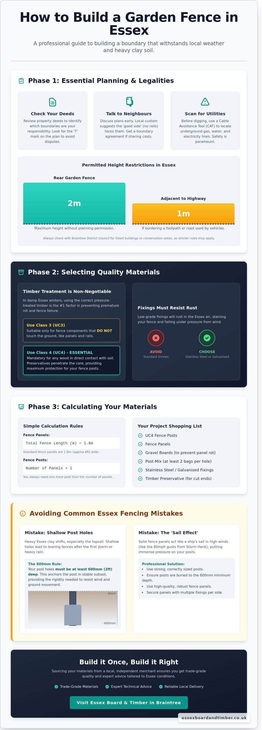 How to Build a Garden Fence in Essex: A Professional Timber Merchant’s Guide