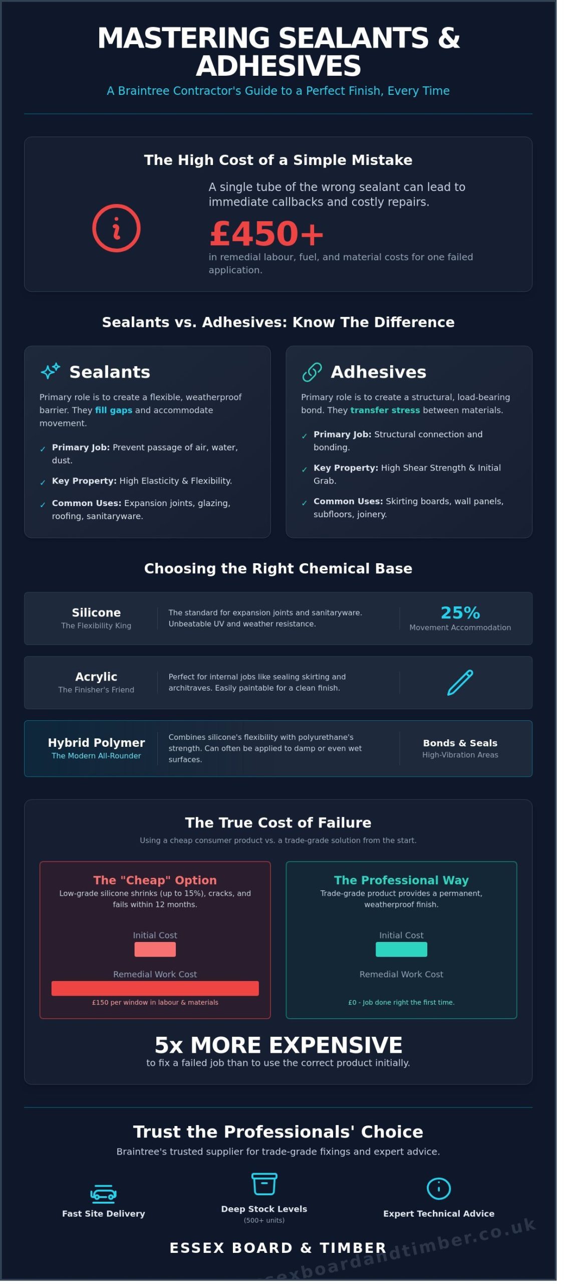 Sealants and Adhesives in Braintree: A Professional Guide for Essex Trades