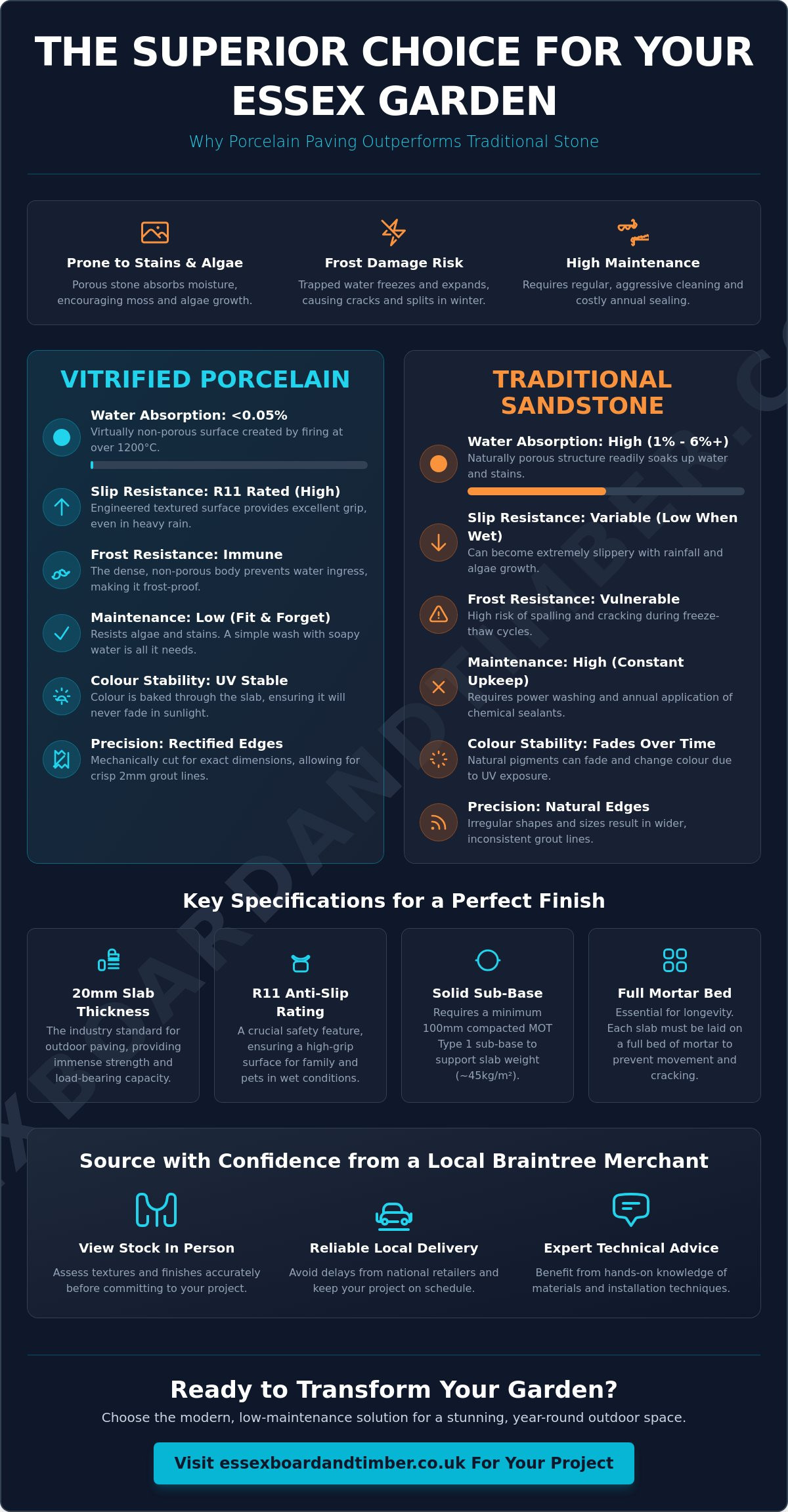 Porcelain Slabs in Braintree: The Professional Guide to Durable Essex Paving