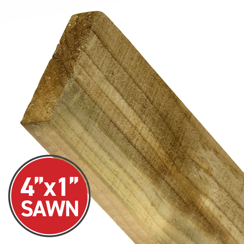 4" x 1" (100 x 25mm) Sawn Treated