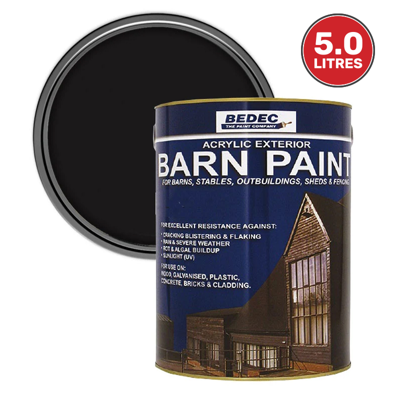 Bedec Barn Paint 5L – Black Semi-Gloss